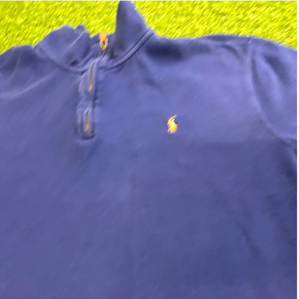 Polo Ralph Lauren Estate Rib Quarter Zip Pullover Navy Blue XL